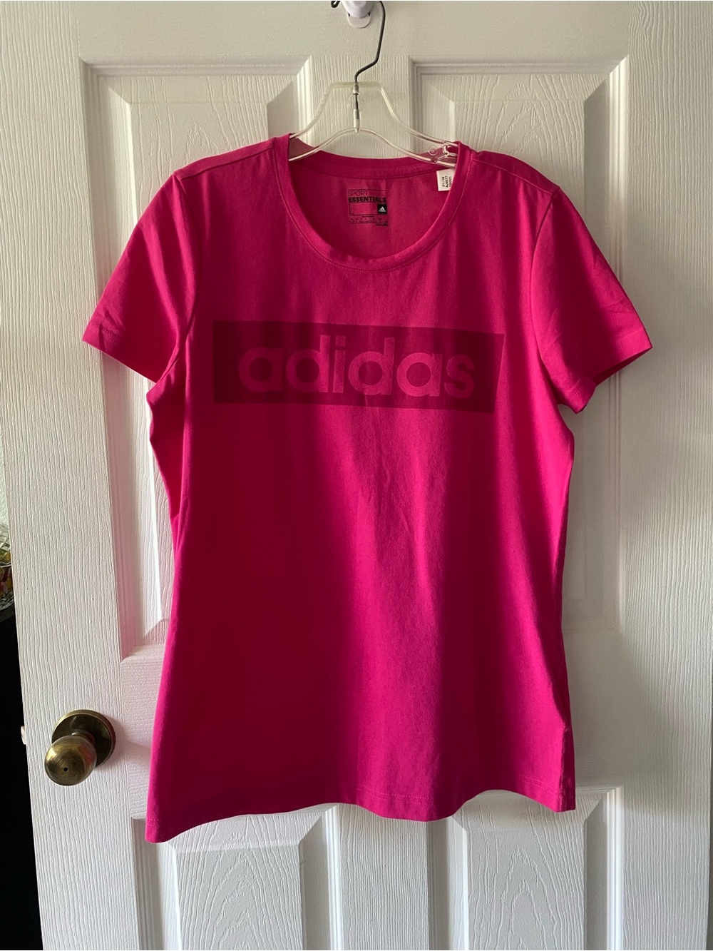 adidas Hot Pink Short Sleeve Logo Tee